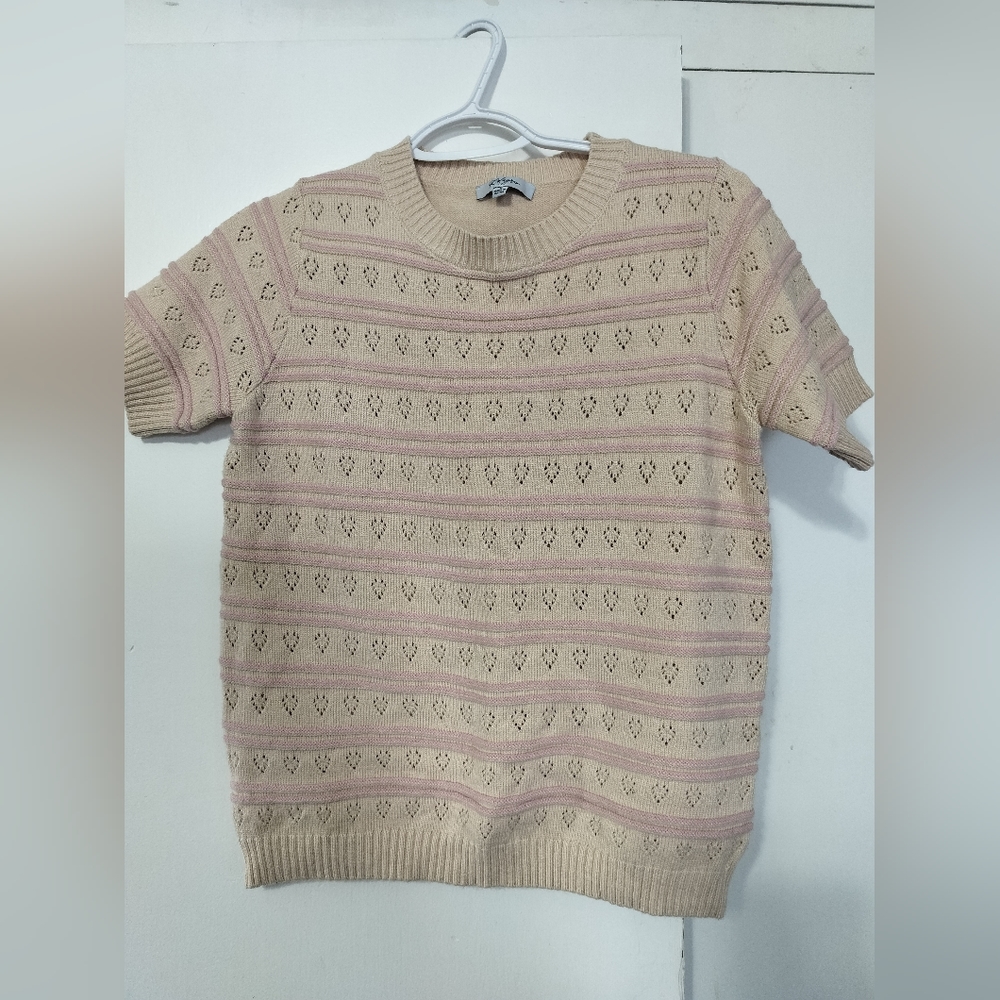 Polagram Short Sleeve Heart Sweater